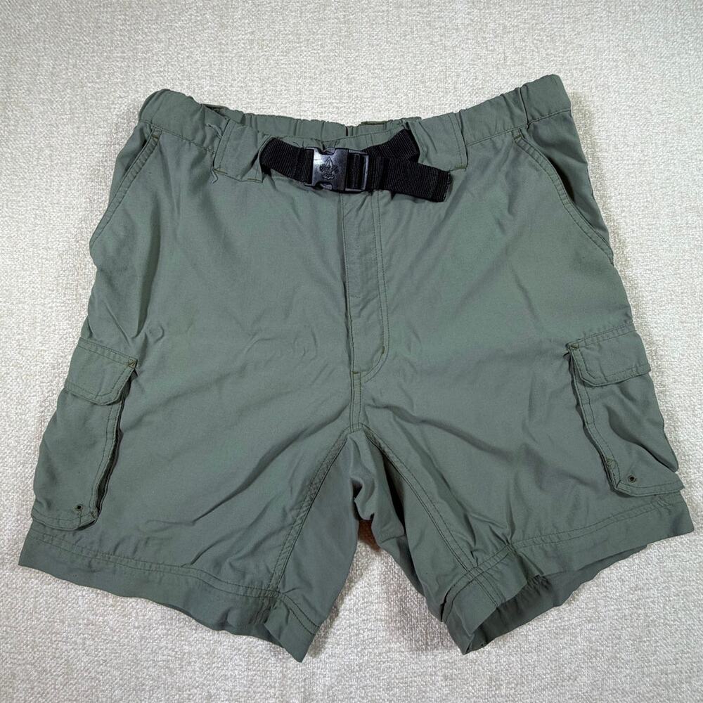 Boy Scouts America Mens 32 Green Cargo Shorts Utility Outdoor Casual Hiking